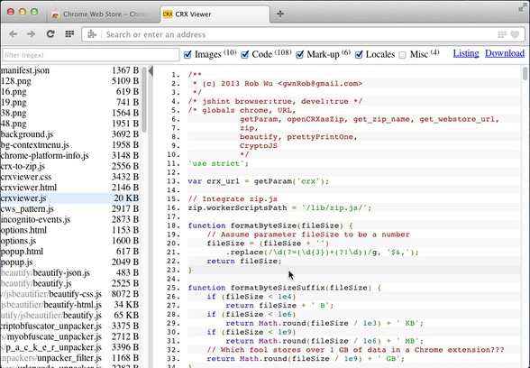 Extension source viewer extension - Opera add-ons