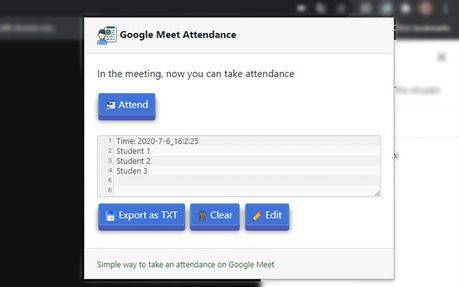 Attendance For Google Meet Extension Opera Add Ons