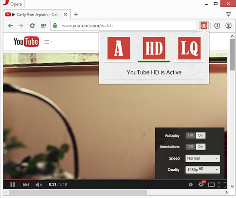 youtube auto hd lq extension opera add ons