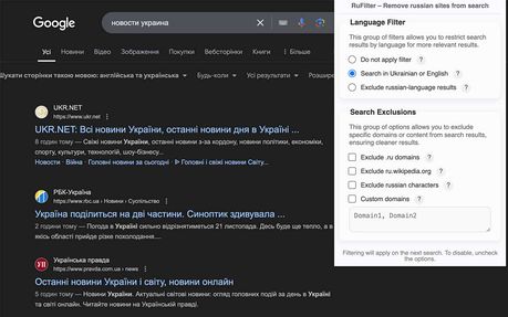 Remove Soviet Programer RuFilter – Remove russian sites from search 延伸套件 - Opera 外掛程式