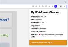 My IP Address Checker: Test IP + IPv6 + VPN ekstenzija - Opera dodaci