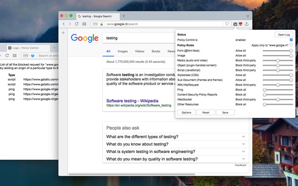 opera extensions js images on off