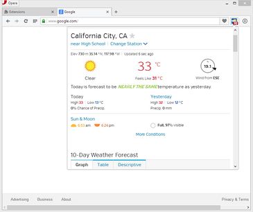 Weather Widget Opera Weather Forecast Plus extension - Opera add-ons