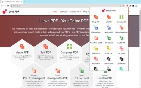 Extensão ilovepdf2.com | Online PDF toolkit - Complementos do Opera