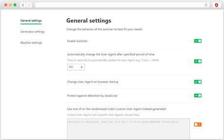 Random User-Agent extension - Opera add-ons